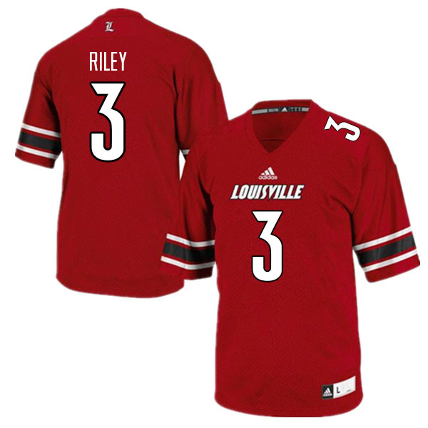 Men #3 Quincy Riley Louisville Cardinals College Football Jerseys Sale-Red